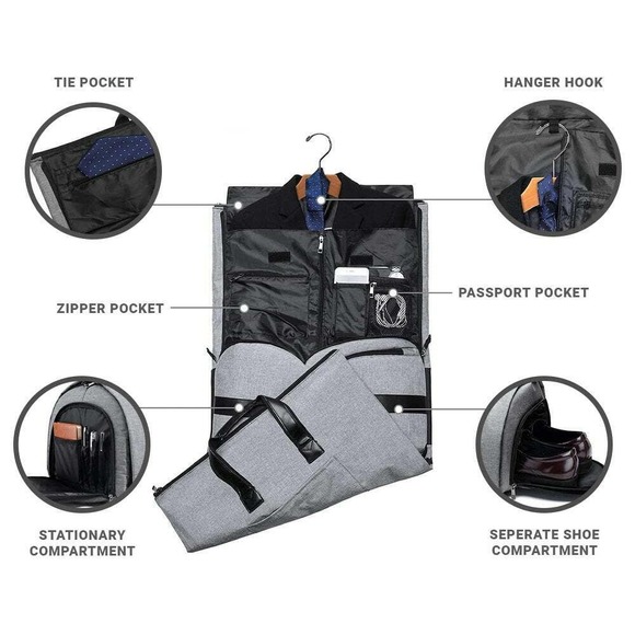 Crospack Bags Convertible Garment Duffel Bag 55l Hanging Travel